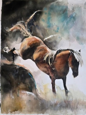 Muguetarts %100 Orijinal At Suluboya Tablo 56X41 cm