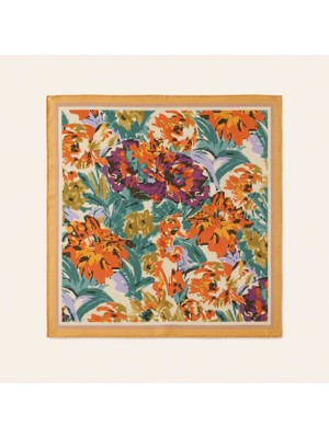 Ayza Dişil Mührü Altın Saat Bahçesi Fular 70X70CM