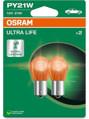 Esranın Dünyası Osram Ampul PY21W 21W 12V BAU15S10XBLI2QR2B Blister Ultralife Osr 7507ULT-2BL