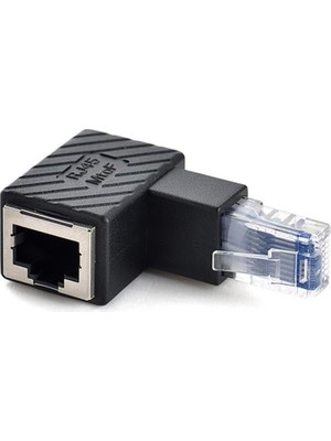 Esranın Dünyası Moddestore 3752 RJ45 Dişi Erkek 90 Derece Cat Internet Ethernet Kablo Uç Çevirici Adaptör Dişi Erkek RJ45 Cat5 Cat6 Cat7 Uyumlu 90 Derece Çevirici Dönüştürücü Adaptör.