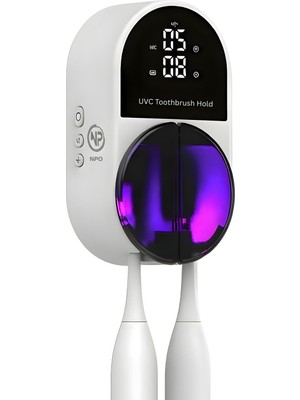 Esranın Dünyası Npo Esx9 LED Ekranlı Otomatik Açılan Kapaklı Şarjlı Fırça Tutucu ve Uv Diş Fırçası Sterilizatörü