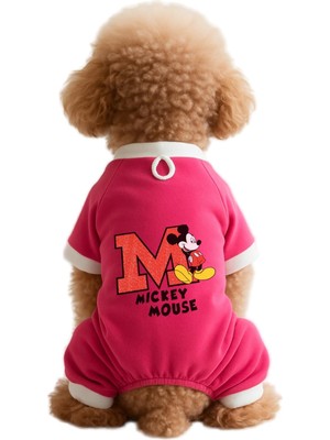 Esranın Dünyası Mpz Pets Kedi ve Köpek Kıyafeti & Elbisesi Pembe 4 Bacak Tulum Mickey Mouse M
