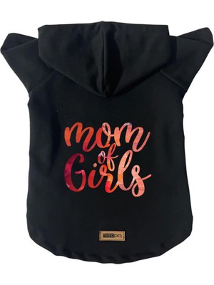 Esranın Dünyası Monopetz Kapişonlu Polar Sweatshirt Köpek ve Kedi Kıyafeti & Elbisesi - Siyah Girls Mom Xs Beden