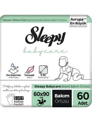 Esranın Dünyası Sleepy Babycare Bebek Bakım Örtüsü 10'lu x 6 Adet