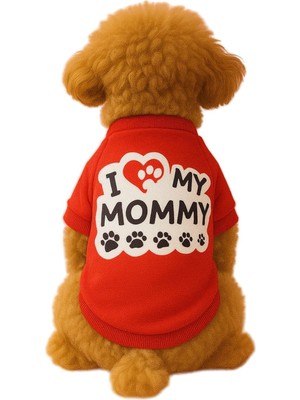 Esranın Dünyası Mpz Pets Kedi ve Köpek Kıyafeti & Elbisesi Kırmızı Sweatshirt Wht Love Mommy S