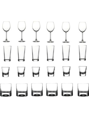 Esranın Dünyası Pasabahce 24 Parça Mega Meşrubat Bardak Seti Şarap-Rakı-Shot-Viski 8695413654124AYBABA
