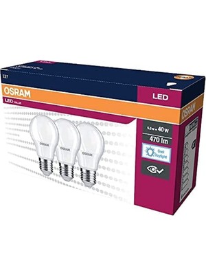 Esranın Dünyası Osram LED Klasik Lamba Beyaz Işık 470 Lm E27 3'lü