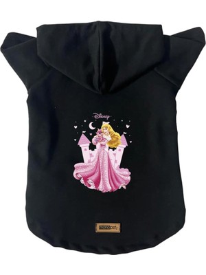 Esranın Dünyası Monopetz Kapişonlu Polar Sweatshirt Köpek ve Kedi Kıyafeti & Elbisesi Siyah Princess L