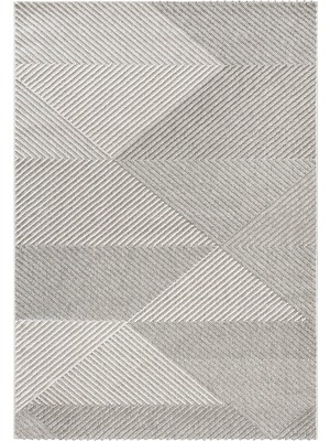 Esranın Dünyası Koza Halı Retro Krem Gri Geometrik Desenli Tozumaz Salon Koridor Balkon Teras Bahçe Oturma Odası Halısı 19270A, 60 x 100