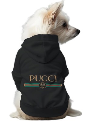 Esranın Dünyası Mpz Pets Kedi ve Köpek Kıyafeti & Elbisesi Siyah Hoodie Pucci L