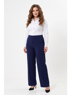 Kadın Bol Paça Beli Lastikli Kumaş Pantolon BGL-ST04322