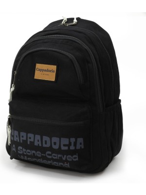 Esranın Dünyası Cappadocia Vintage 4007 Olympos Sırt Okul Seyahat Günlük Spor 15.6 Inç Laptop Notebook Laptop Çantası (Siyah)