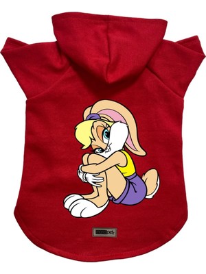Esranın Dünyası Monopetz Kapişonlu Polar Sweatshirt Köpek ve Kedi Kıyafeti & Elbisesi Kırmızı Lola L