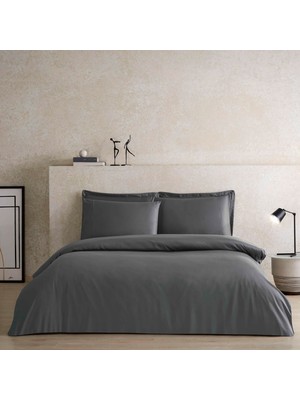 Esranın Dünyası Linens x Tencel™ Lyocell Çift Kişilik Nevresim Kılıfı Antrasit