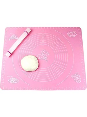 Esranın Dünyası Baker Home Büyük Boy Silikon Hamur Açma Matı 65X45 cm (Pembe)