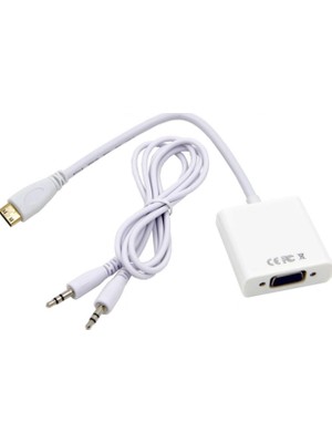 Esranın Dünyası Mini HDMI To VGA Ses Destekli Çevirici Dönüştürücü Adaptör