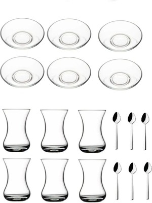 Esranın Dünyası Pasabahce 18 Parça Incebelli Sade Çay Bardağı Takımı Seti 869562862865AYBABASTORE1