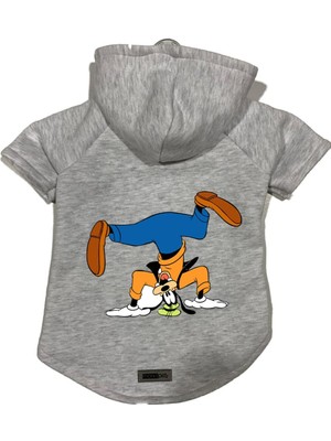 Esranın Dünyası Monopetz Kapişonlu Polar Sweatshirt Köpek ve Kedi Kıyafeti & Elbisesi Gri Goofy Xl