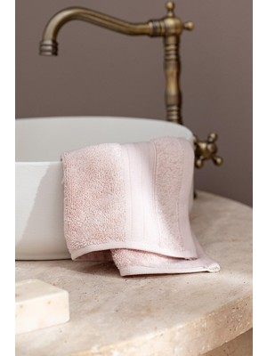 Esranın Dünyası Madame Coco Martha 2'li (Tencel™) Pamuklu El Havlusu - Pudra - 30X45 cm