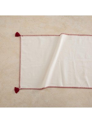 Esranın Dünyası Oradea Püsküllü Runner Bordo 45X145 cm