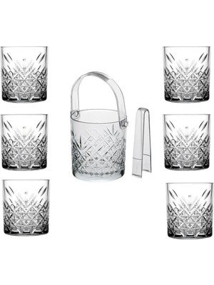Esranın Dünyası Pasabahce Timeless Viski Bardağı ve Buz Kovası Set 6 Kişilik 86985859685854458AYBABASTORE