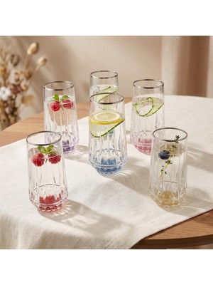 Esranın Dünyası Aryıldız Aryıldız Fiona 6'lı Meşrubat Bardağı Platin 300 ml
