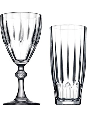 Esranın Dünyası Pasabahce Meşrubat Bardak Seti Diamond Kadehli Su Bardağı Takımı 24 Parça FMA05123 FMA161245 471 8566635422265AYBABASTORE