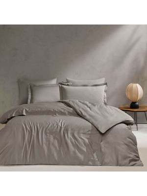 Esranın Dünyası Linens Mix&match Pamuk Saten Çift Kişilik Nevresim Kılıfı Vizon