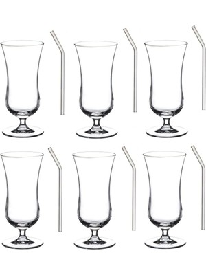 Esranın Dünyası Pasabahce Cam Pipetli Ayaklı Bardak Limonata Kokteyl Bardağı Sunum Kadehi 6 Kişilik 8695258AYBABA4123522AYBABASTORE