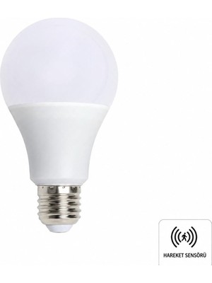 Esranın Dünyası CT-4259 12W Sensörlü LED Ampul 6400K Beyaz Işık Hareket Sensörlü Otomatik Hareket Algılayıcılı