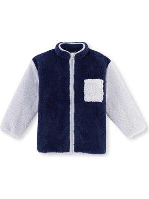 Esranın Dünyası Dagi Kız Çocuk Cep Detaylı Unisex Şerpa Sweatshirt, Örme, Lacivert, 5-6, 337, 6.05.2026