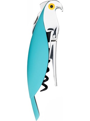 Esranın Dünyası Alessi Parrot Sommeliercorkscrew Dökme Alüminyumdan ve Pc'den Yapılmıştır, Mavi