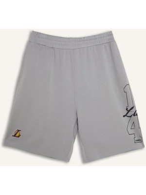 Esranın Dünyası Defacto Nba Los Angeles Lakers Lisanslı Baggy Fit Açık Gri Şort H3845AX26SM