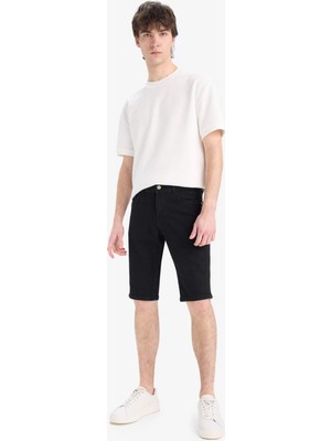 Esranın Dünyası Defacto Slim Fit Dar Kesim Jean Bermuda Şort E4009AX25SM