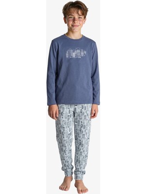 Blackspade Erkek Çocuk Pijama Takımı 41026 - Indigo