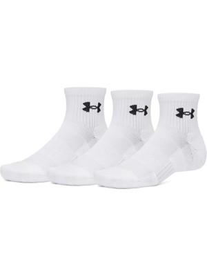 Esranın Dünyası Under Armour Ua Performance Cotton 3p Qtr Unisex Yetişkin Çorap, Beyaz, Lg