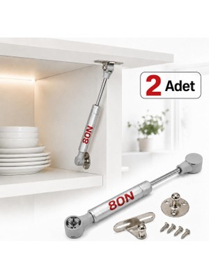 Esranın Dünyası (2ADET) Dolap Kapak Amortisörü 80N Gri 20 cm Gazlı Piston Kapak Hidroliği Mutfak Dolabı Pistonu