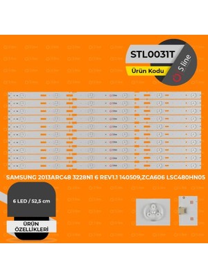 Uravas Store Arçelik Beko Grundig Uyumlu 6 LED 52,5 cm LED Bar STL0031 10'lu