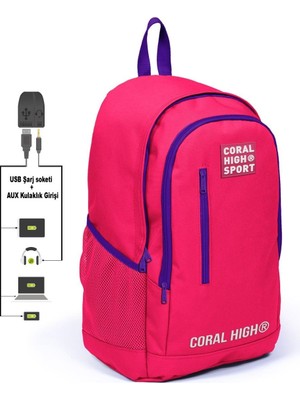 Esranın Dünyası Coral High Sport Sırt Çanta (Usb ve Aux Soketli)