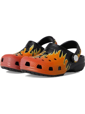 Esranın Dünyası Crocs Çocuk Classic Flames Clog Terlik, 24-25, 211214, Black/multi