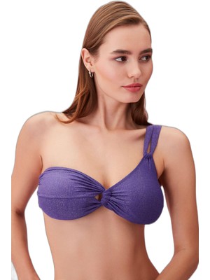 Esranın Dünyası Suwen Elsa Tek Omuz Drapeli Parlak Bikini Üst