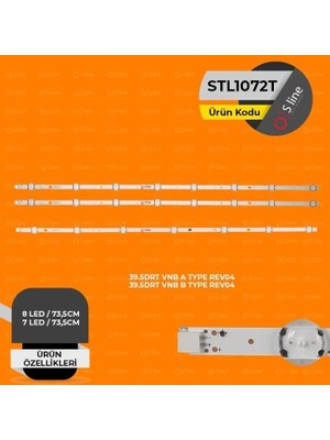 Uravas Store Vestel Uyumlu 73 cm Tv LED Bar Seti