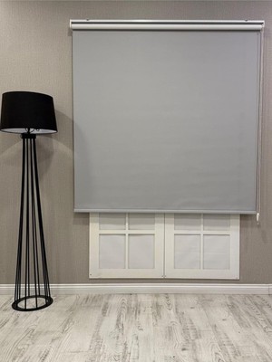 %100 Işık Geçirmez Blackout Stor Perde, Açık Gri, 140 x 200
