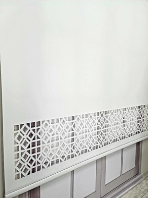 Stor Perde Desenli Lazer Kesim Kalın Kumaşlı ML104 220X260 Beyaz