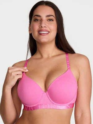 Victoria's Secret Pamuklu Logo Detaylı Hafif Dolgu Destekli Demi Sütyen