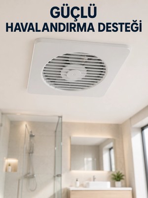 Renas Store Dekoratif Banyo ve Mutfak Aspiratörü 150 mm 20,8 x 20,8 cm 20 W Havalandırma Fanı