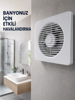 Renas Store 20 W Havalandırma Fanı 150 mm Bağlantı Çapı 20,8 x 20,8 cm Dekoratif Aspiratör