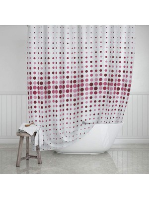 Odea Zethome Evdy Banyo Duş Perdesi 4961 Çift Kanat Pembe 2X110X200