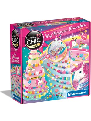 Odea Clementoni - Crazy Chic-My Unicorn Bileklik-Kit Te, Yapım Seti, 7 Yaş Oyun, Çocuk Arkadaşlık Bileklikleri, Yaratıcı El Sanatları, Çok Renkli, 18792