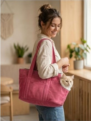 Odea Milano Kedi Köpek El Omuz Taşıma Çantası, Pembe, 7 kg Kapasiteli